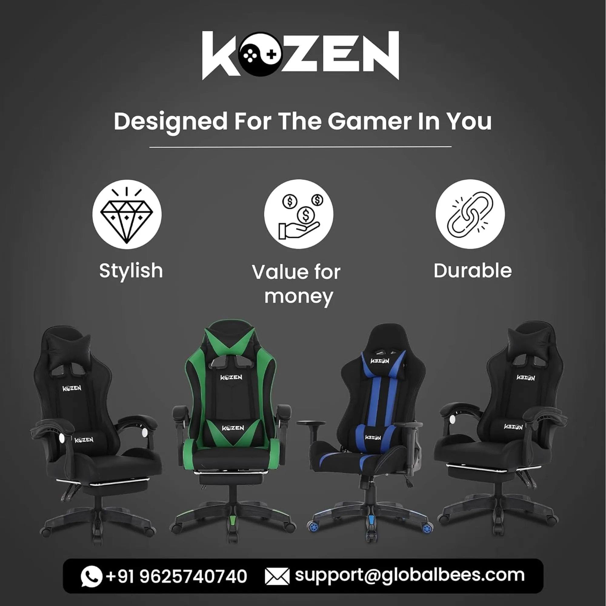 KOZEN Gaming Mouse Wireless - Large RGB Mouse Pad Included - for Laptop - Extended Desk Pad - 1 Yr Warranty