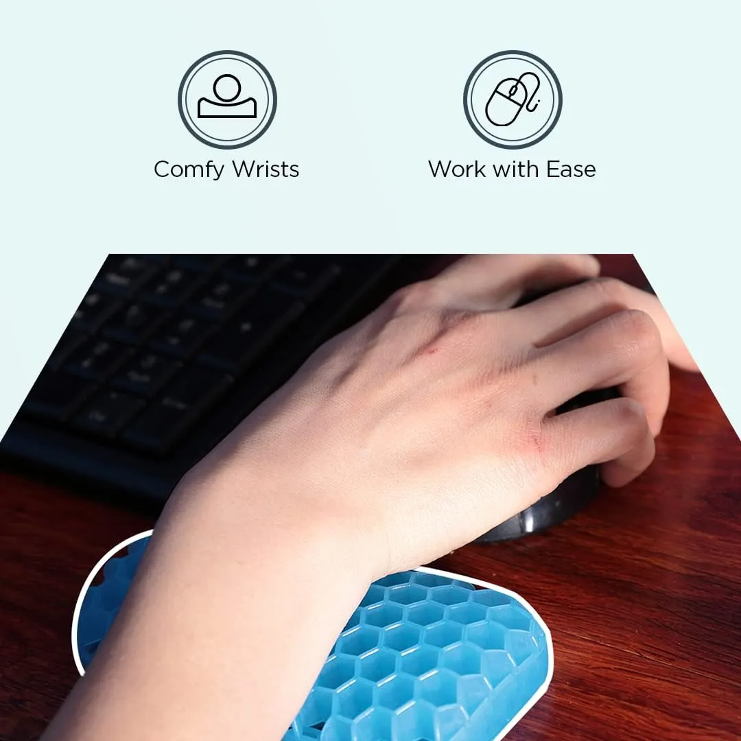 Kuber Industries Mouse Wrist Pad | Mouse Wrist Pad | Non-Slip Bottom Wrist Pad | Relieve Wrist Pain and Fatigue | Ideal for Typing and Gaming | T-D001 | Pack of 3 | Blue