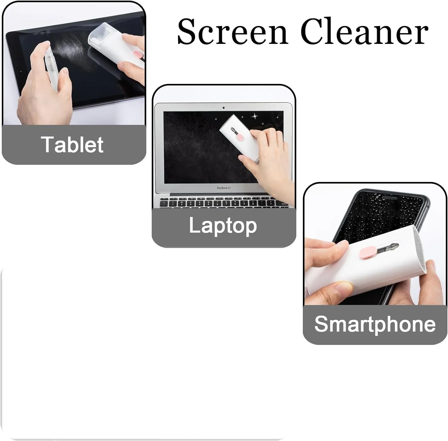 Laptop Keyboard Earbud Screen Cleaner Sprayer Kit