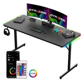 Large RGB Gaming Desk with Mouse Pad