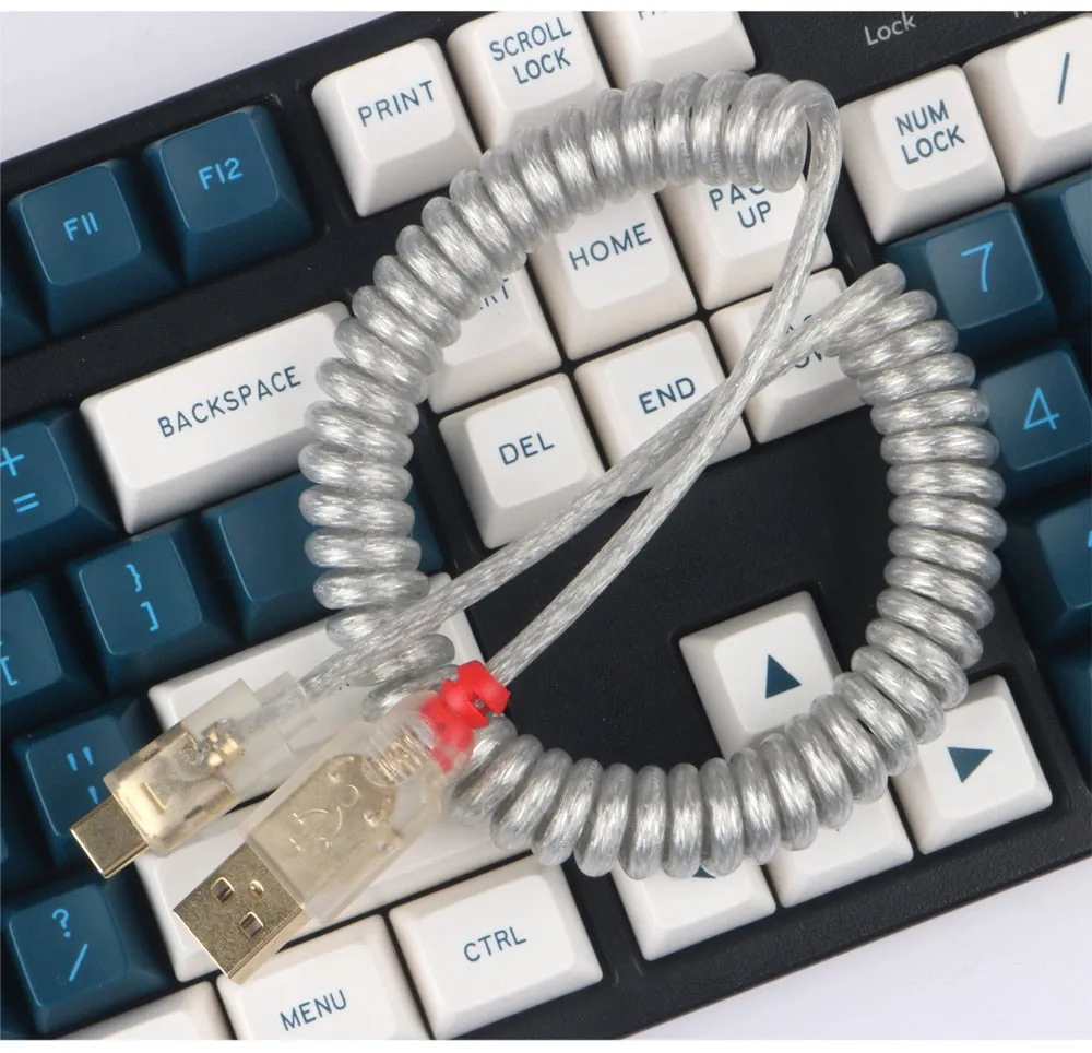 LINDY type c Cable wire Mechanical Keyboard Silver coiled gold plating usb a to usb c