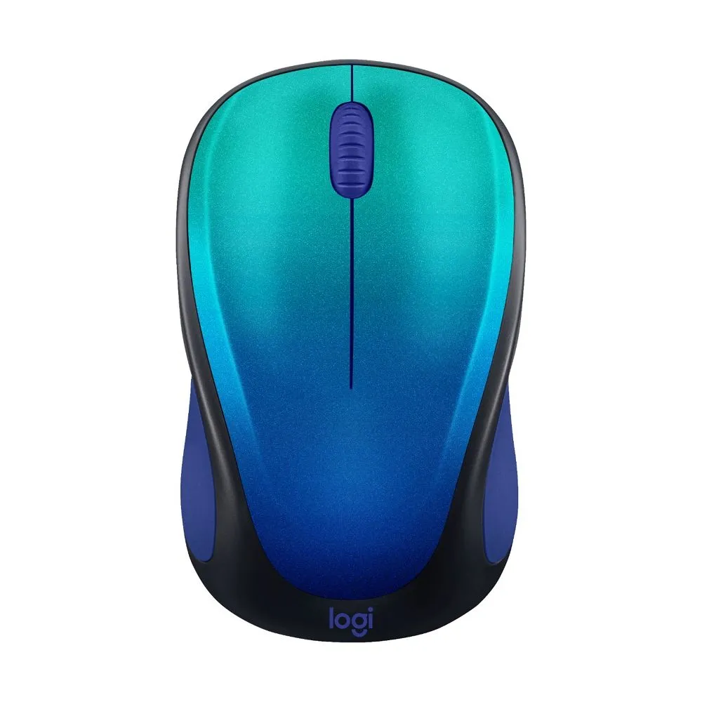 Logitech 910-006118 Design Collection Limited Edition Wireless Compact Mouse with Colorful Designs, Blue Aurora