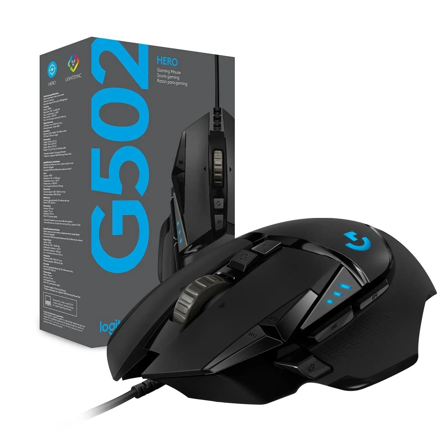 Logitech G502 HERO High Performance Wired RGB Gaming Mouse