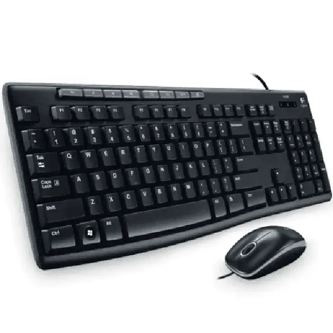 Logitech MK200 Combo Wired Keyboard And Mouse Black