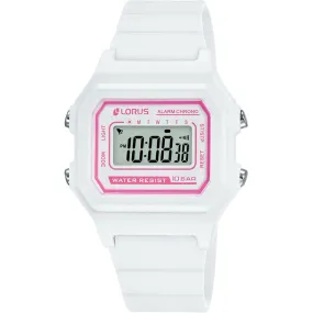 Lorus R2321NX-9 White Digital Alarm Unisex Watch