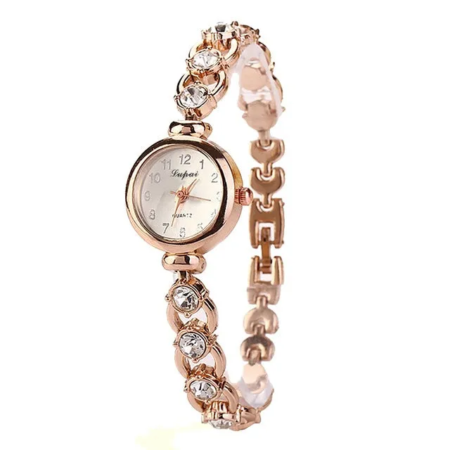 Lvpai Women Watches Luxury Crystal Bracelet Gemstone Wristwatch Dress Watches Women Ladies Gold Watch Fashion Female Brand Watch