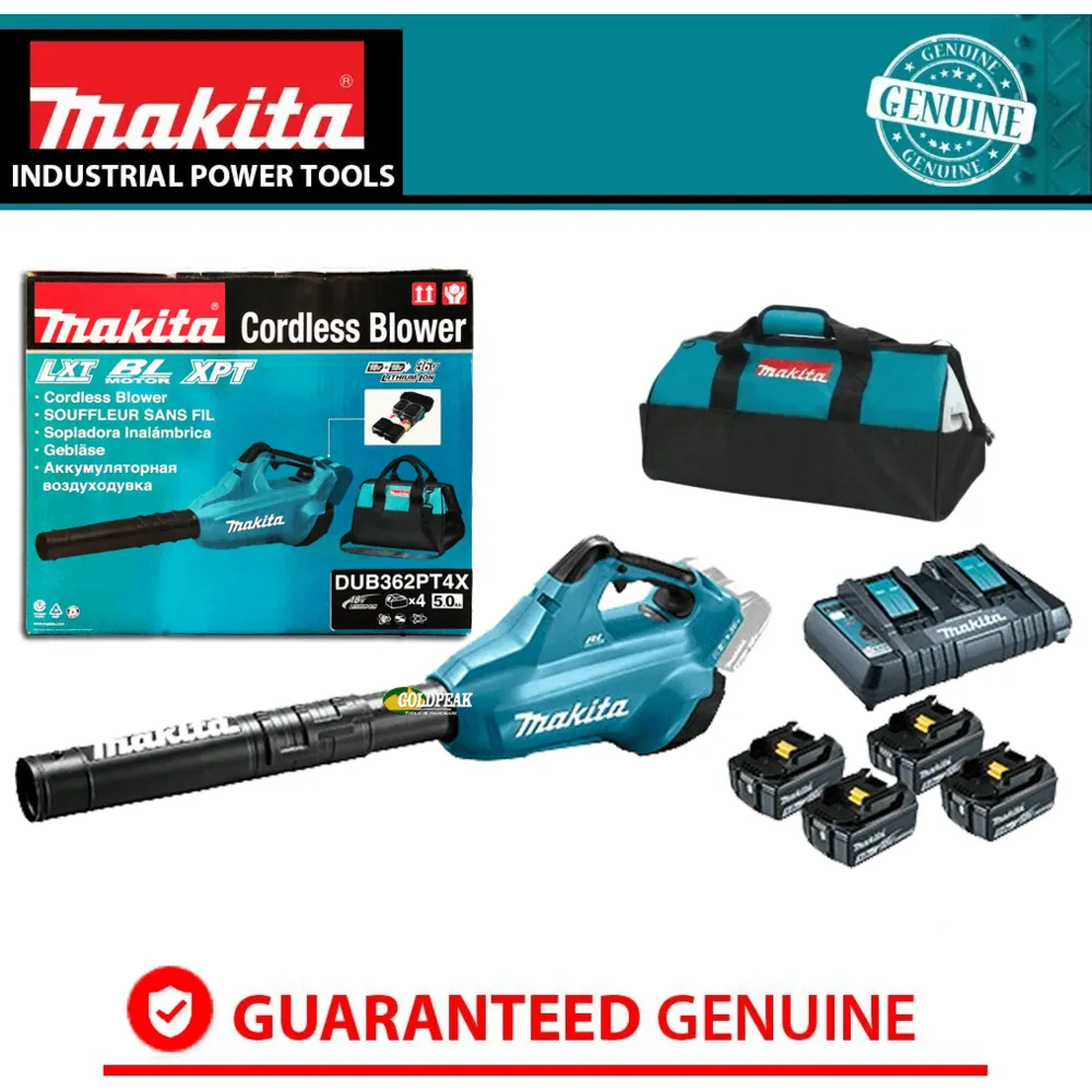 Makita DUB362PT4X 36V Cordless Brushless Leaf Blower (LXT-Series)