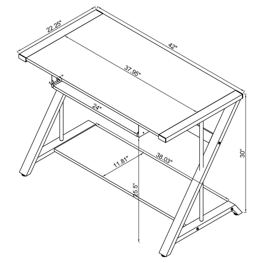 Mallet Black Computer Desk