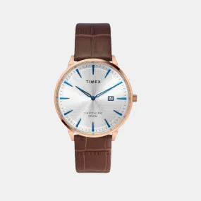 Men Beige Analog Leather Watch TWEG21902