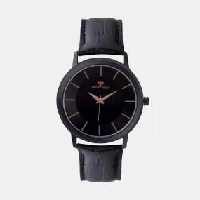 Men Quartz Black Dial Analog Leather Watch 8003T-L4404-02