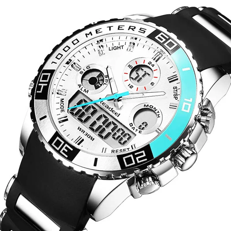 Men Sports Watches Waterproof Mens Military Digital Quartz Watch Alarm Stopwatch Dual Time Zones Brand New relogios masculinos