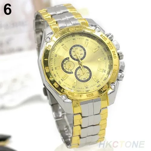 Men Stainless Steel Quartz Analog Wrist Watch