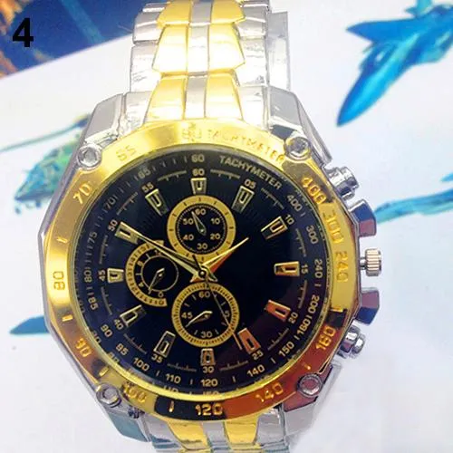 Men Stainless Steel Quartz Analog Wrist Watch