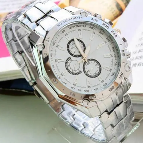 Men Stainless Steel Quartz Analog Wrist Watch