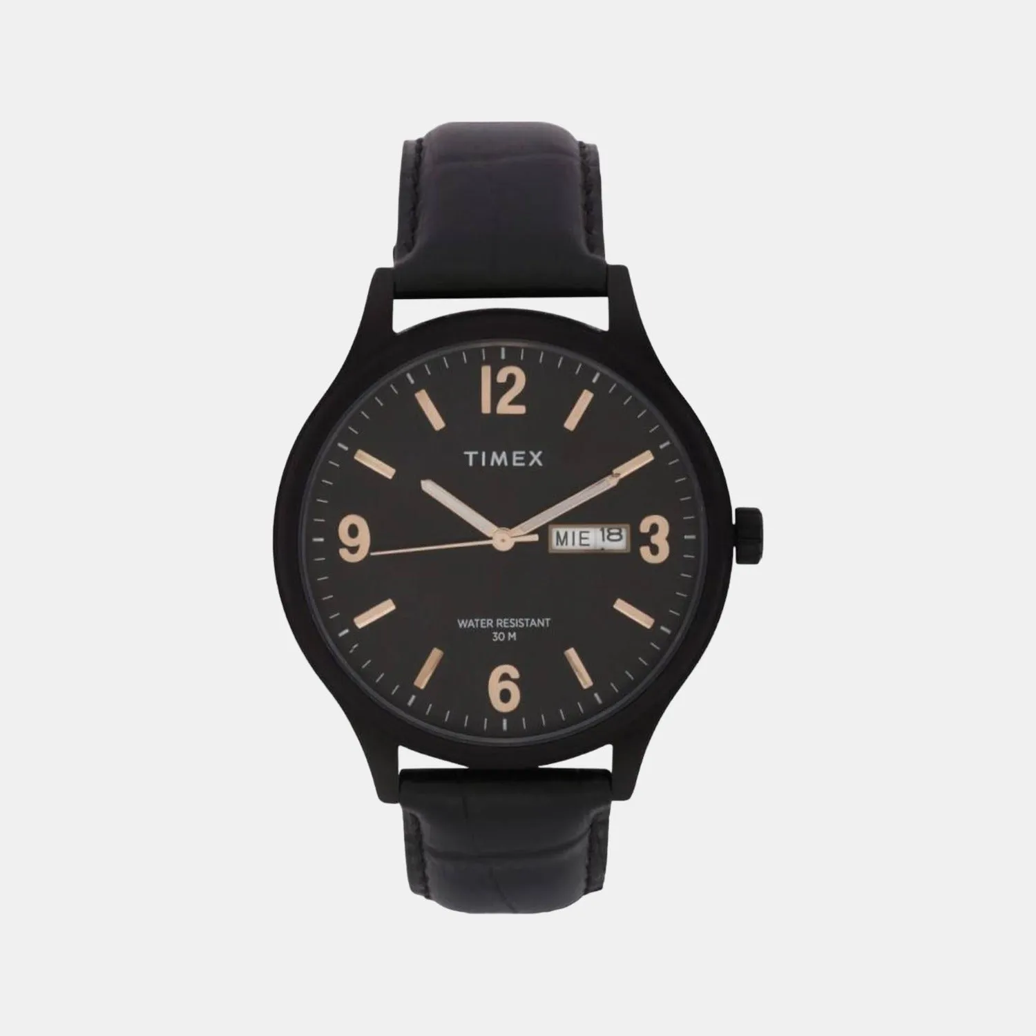 Men's Black Analog Leather Watch TWEG18403