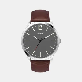 Men's Silver Analog Leather Watch TW039HG08