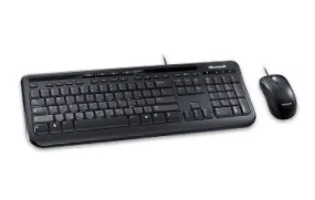 Microsoft Wired Desktop 600 keyboard Mouse included USB QWERTY UK English Black