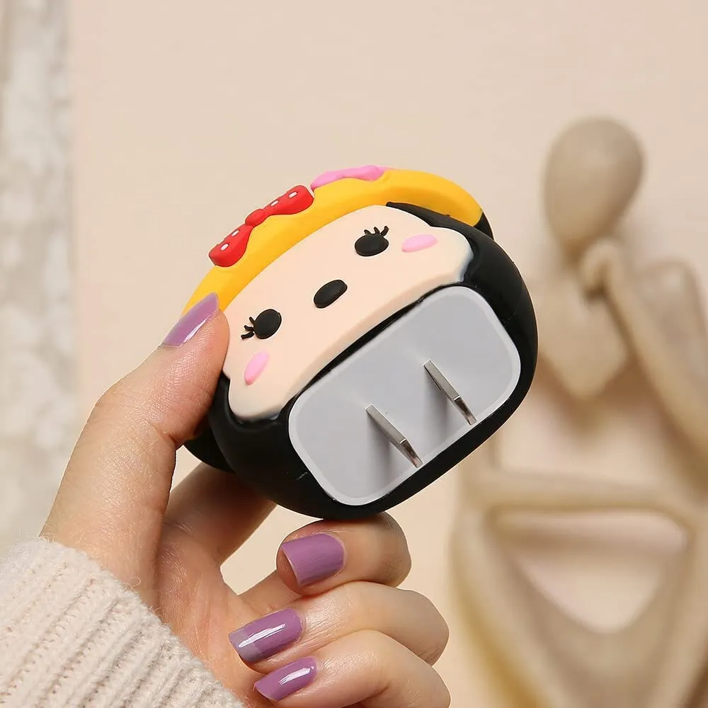 Minnie Cartoon Yellow Hat, Silicon Apple iPhone Charger Case | Lightning Charger/Cable Protector Cover for iPhone Charger