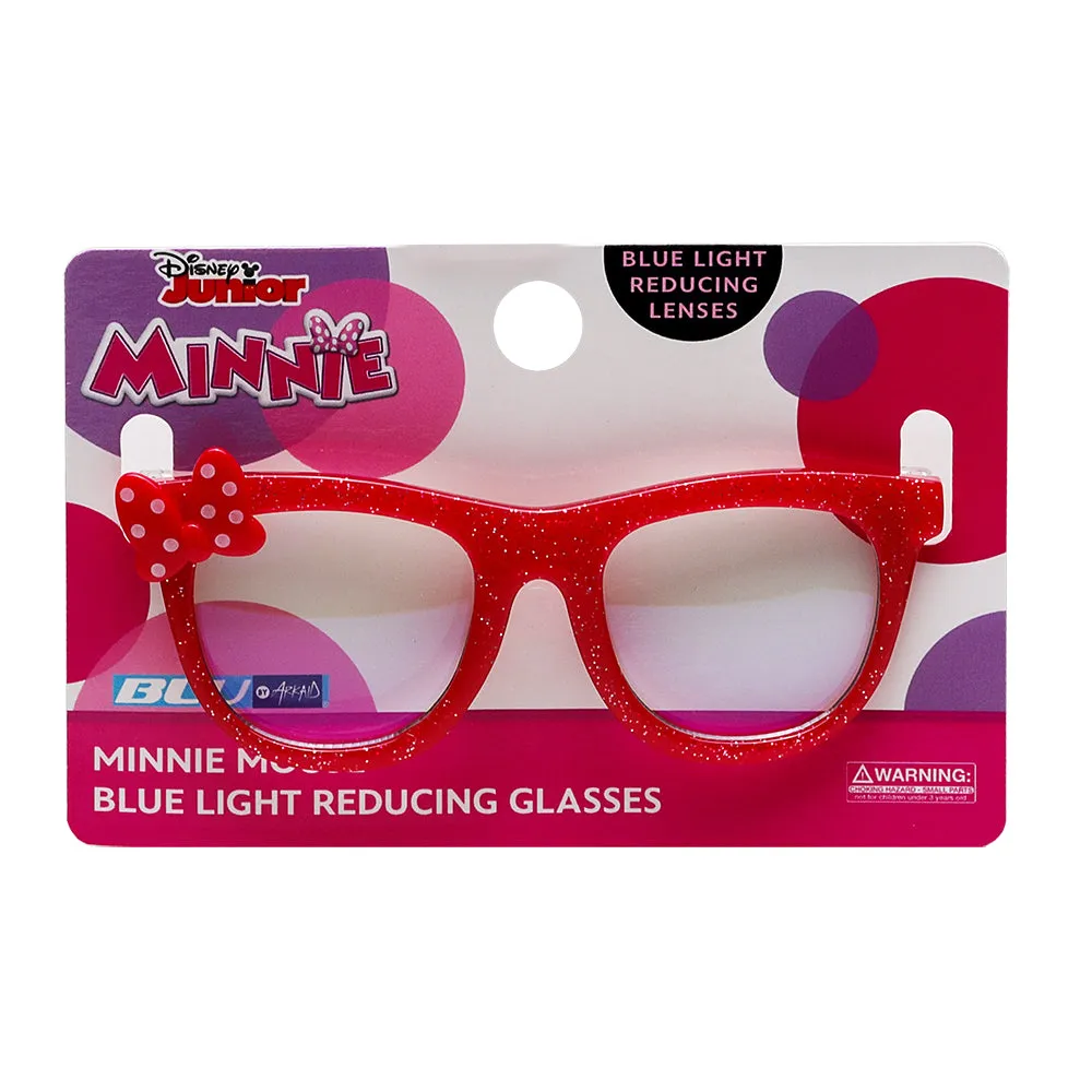 Minnie Red Glitter w/ Bow Blue Light Blocking Glasses