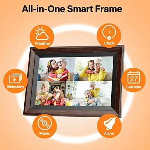 NBMax™ 10" Smart WiFi Digital Photo Frame: HD Video Player, Touch Screen, 32gb