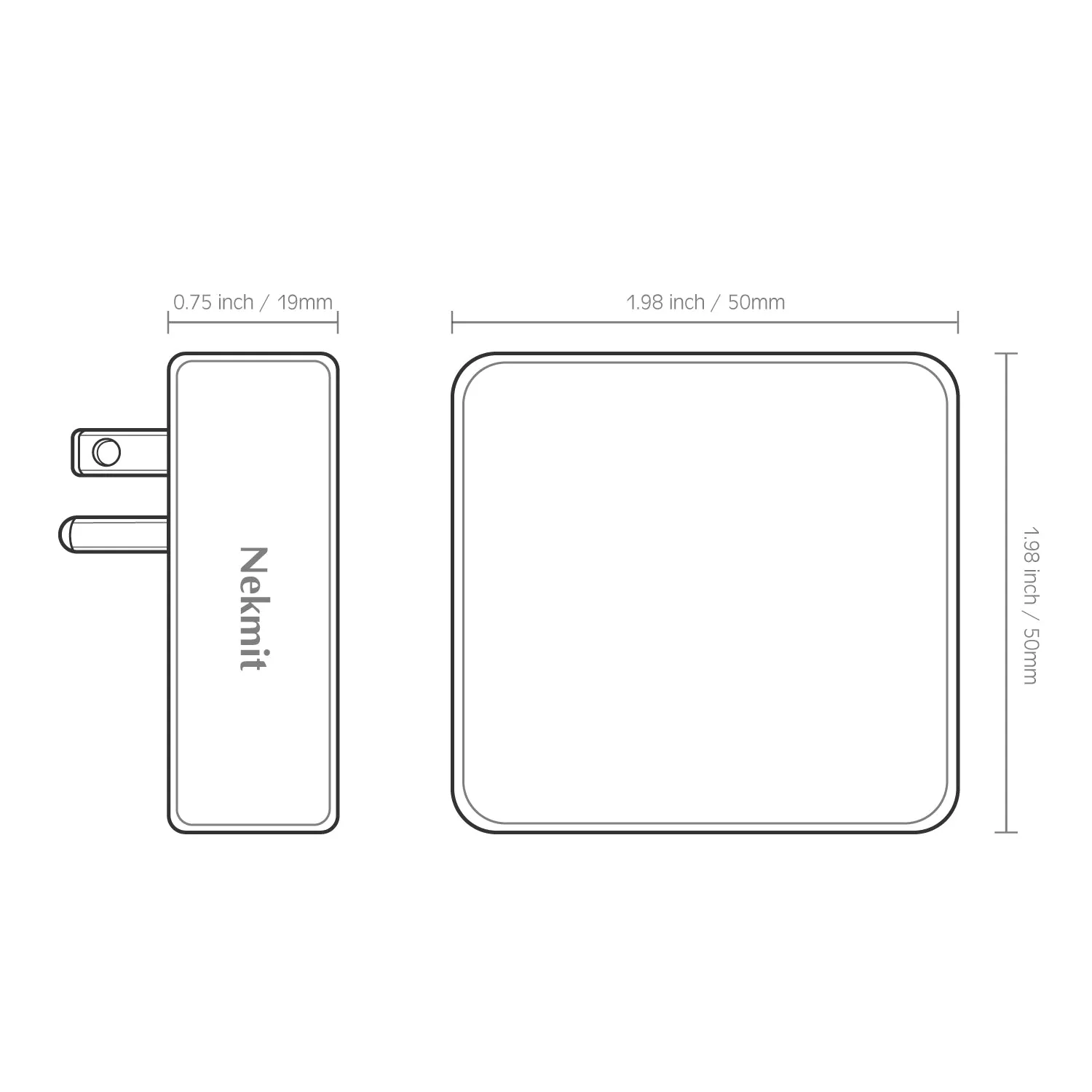 Nekmit 16W Dual Port Flat Slim USB Wall Charger