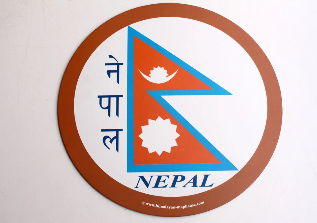 Nepal Flag Printed Round Mousepad Mat