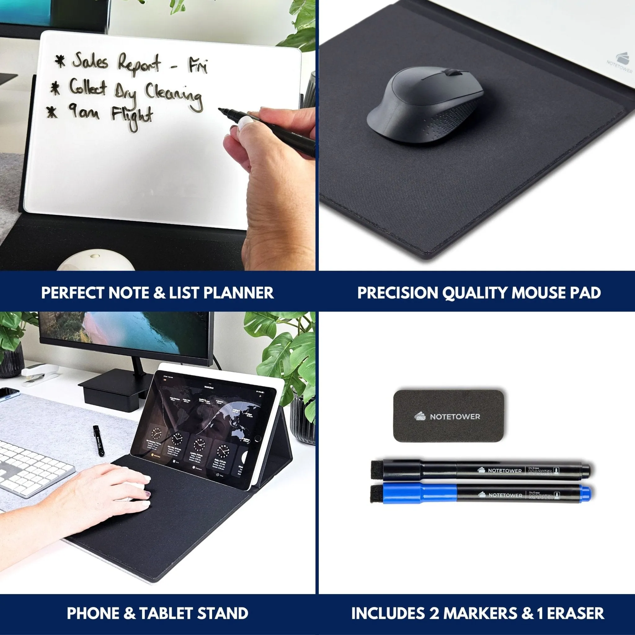 Note Tower Mouse Pad Whiteboard - Glass