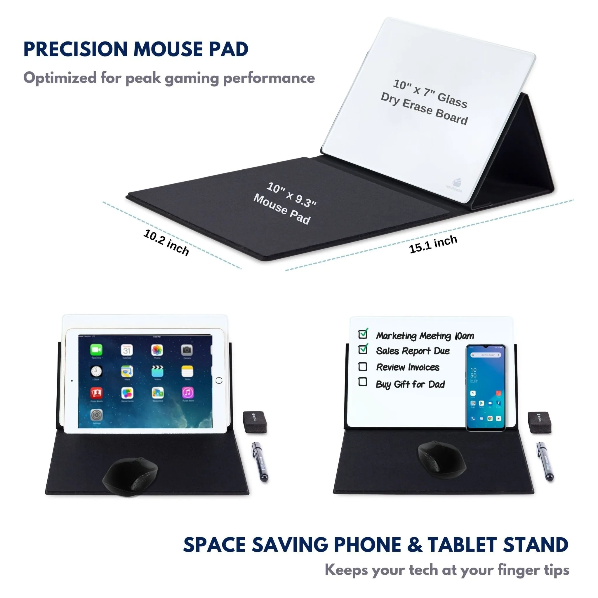 Note Tower Mouse Pad Whiteboard - Glass