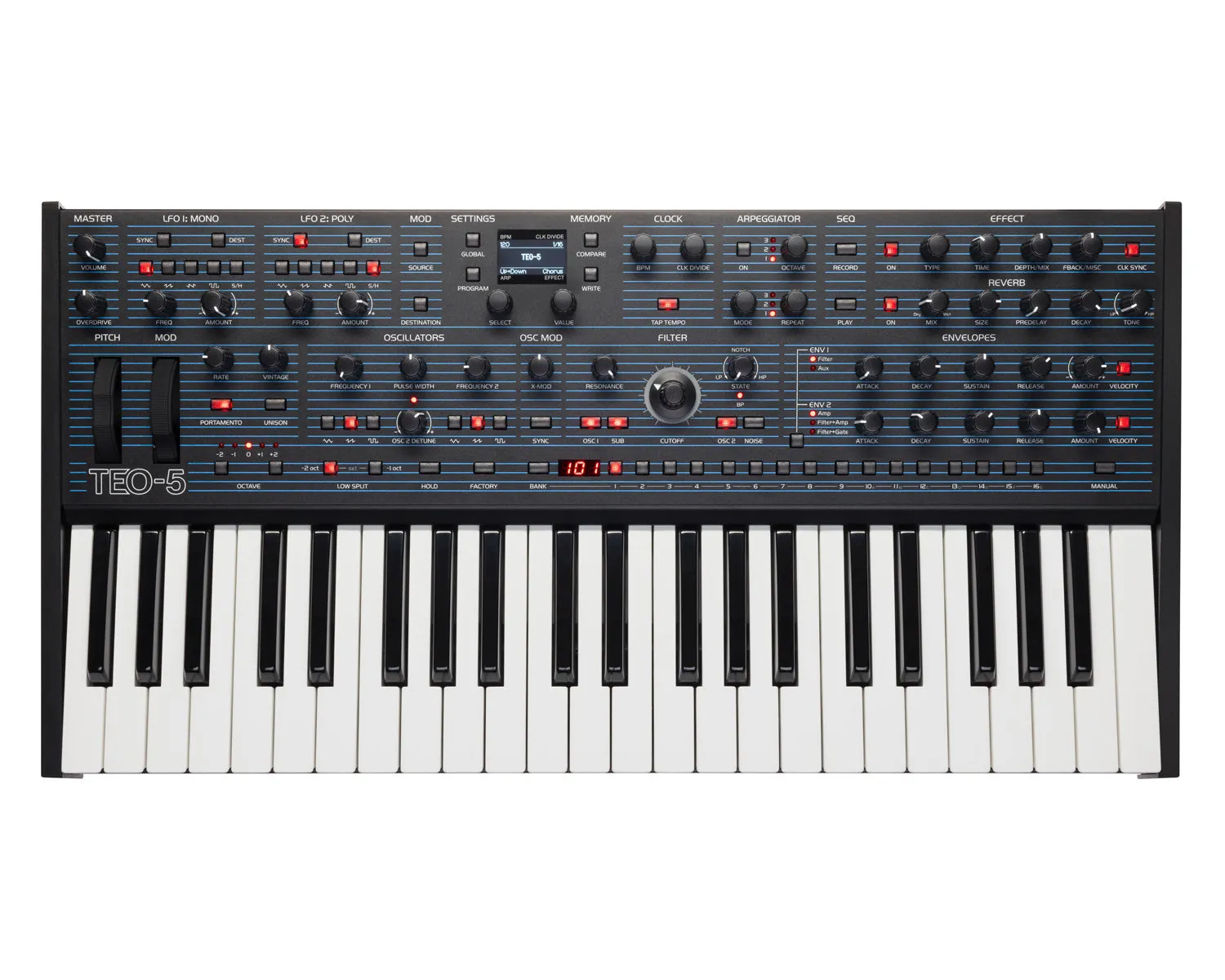 Oberheim TEO-5 5-Voice VCO/VCF-based Polysynth