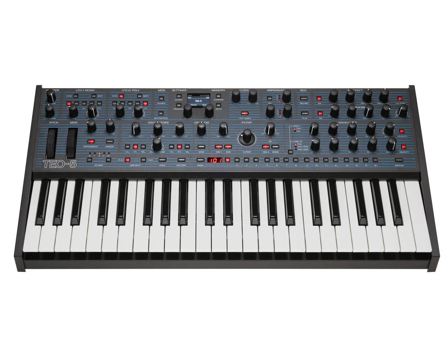 Oberheim TEO-5 5-Voice VCO/VCF-based Polysynth