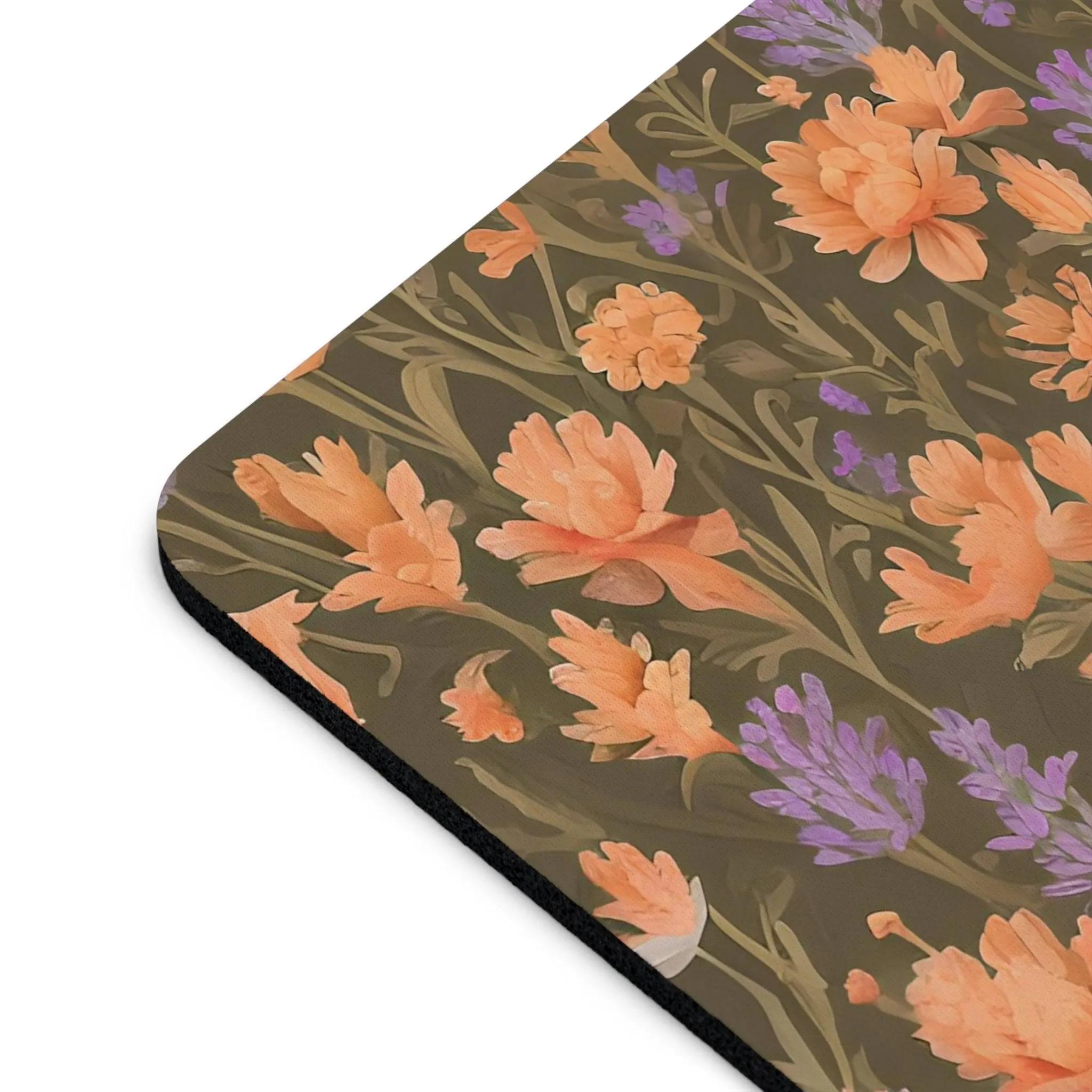 Orange and Purple Flowers, Computer Mouse Pad - for Home or Office