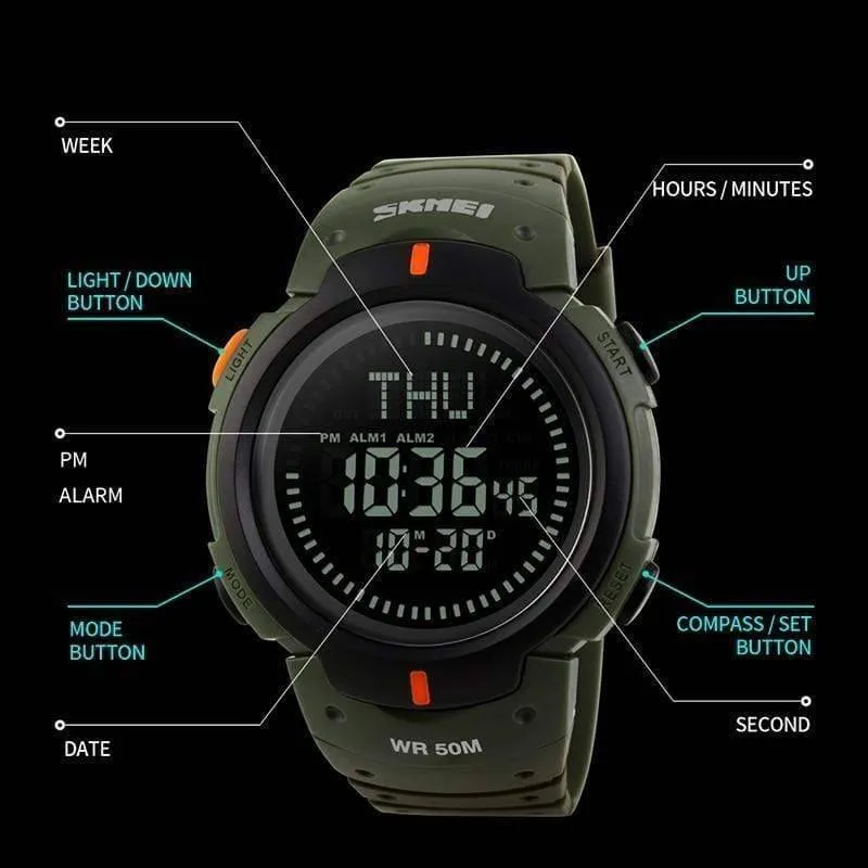 Outdoor Compass Digital Watch