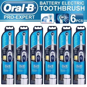 Pack of 6 Oral-B Pro-Expert Battery Toothbrush with 2D Cleaning, Blue & White