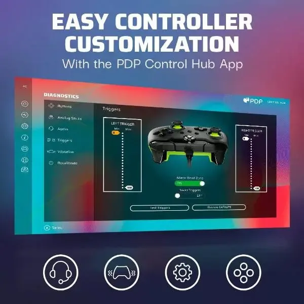 PDP Electric Black Wired Controller Designed for Xbox Includes 1 Month Ultimate Game Pass