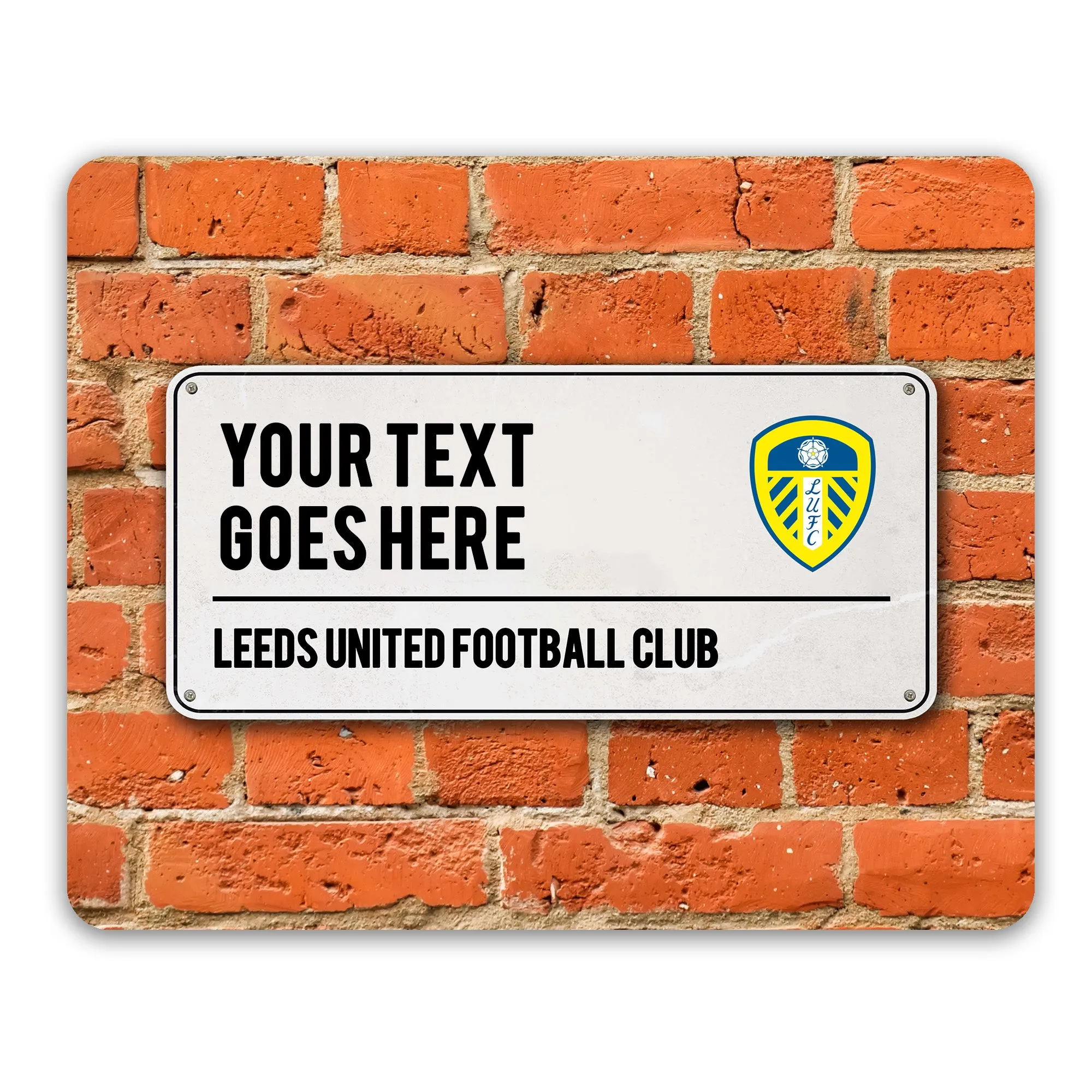 Personalised Leeds United FC Street Sign Mouse Mat