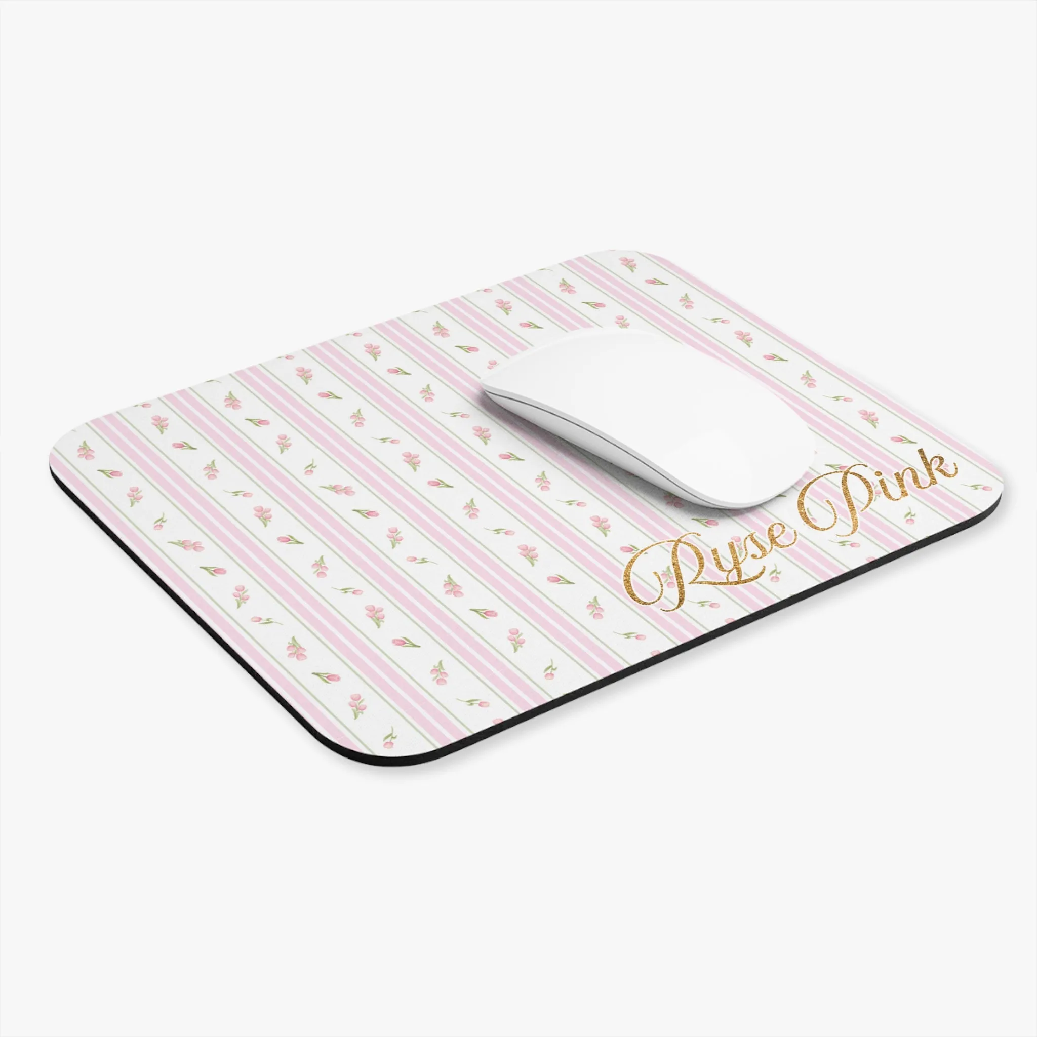 PERSONALIZED Ryse Pink Non-Slip Mouse Pad | Rubber Base, Durable Cloth Cover and Stain-Resistant