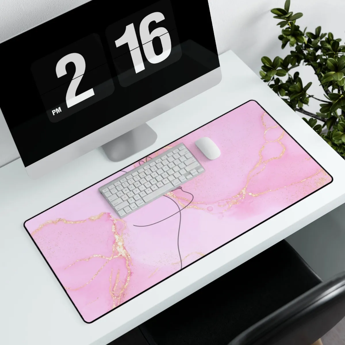 Pink Marble | Desk Mat