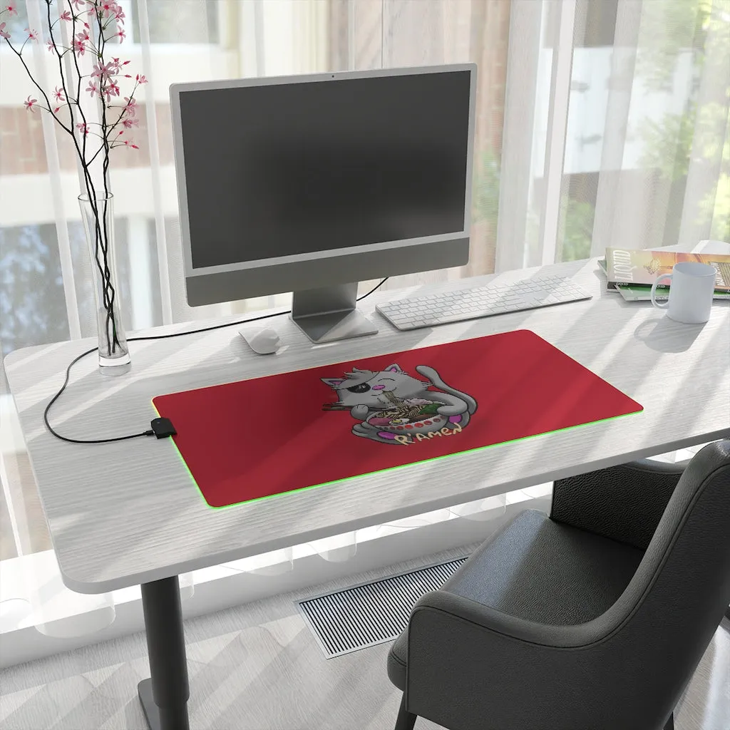 Pirate Ramen Cat LED Gaming Mouse Pad