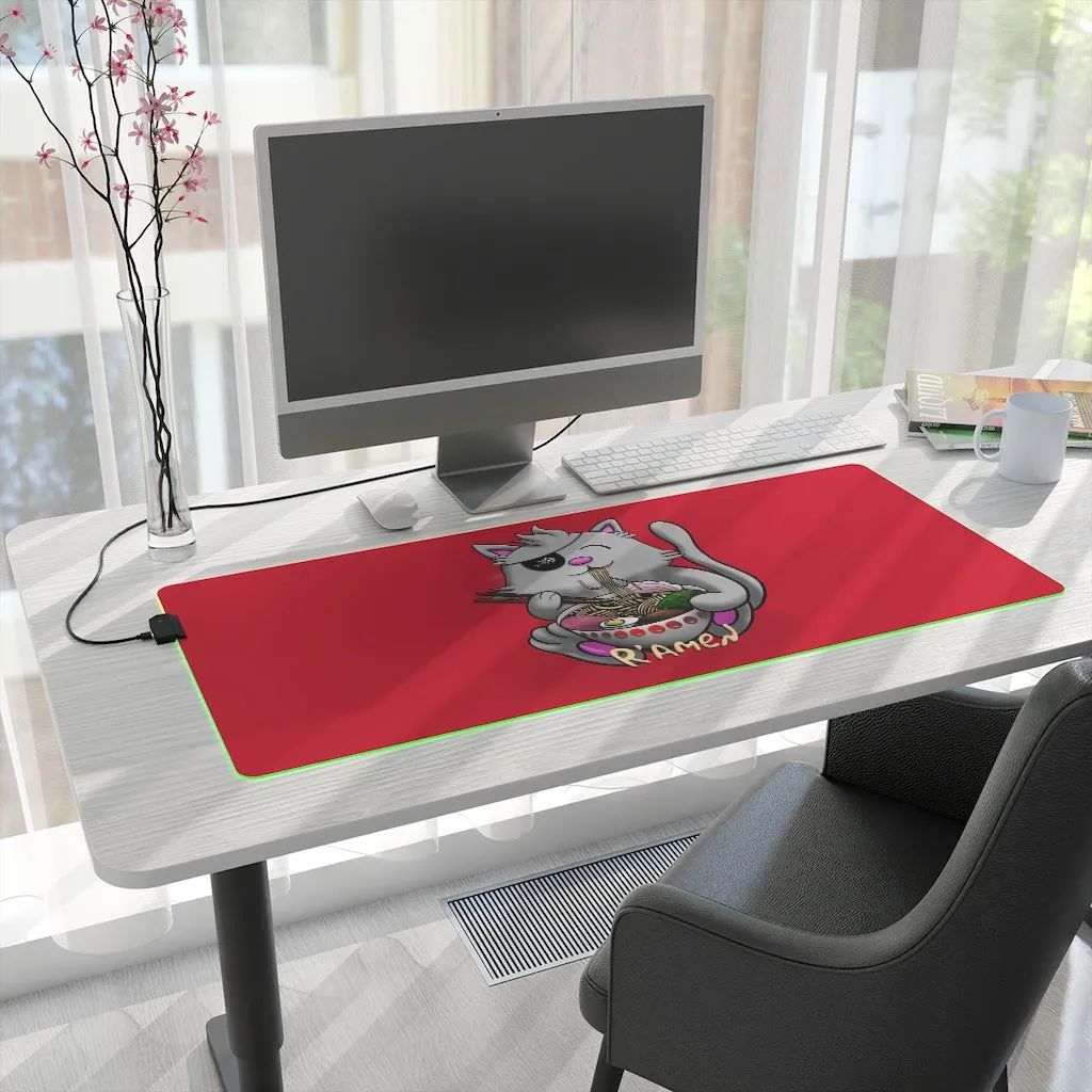 Pirate Ramen Cat LED Gaming Mouse Pad