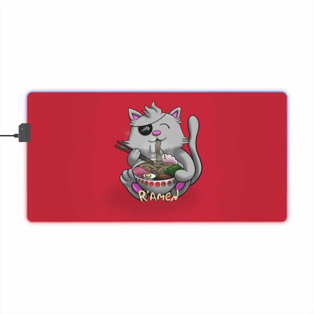 Pirate Ramen Cat LED Gaming Mouse Pad