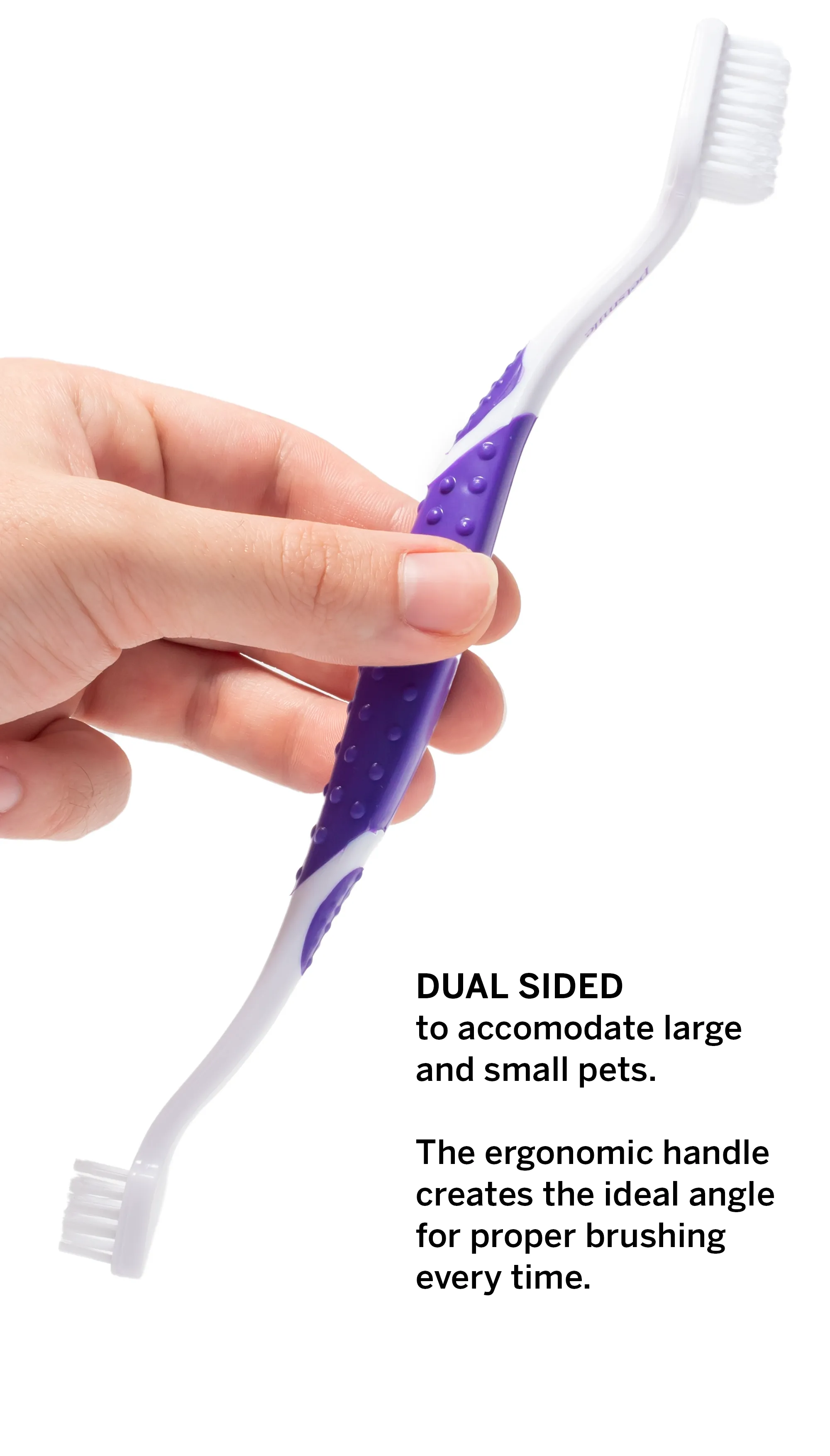 Professional Pet Toothbrush - Patented 45° Dual-Ended Brush Head