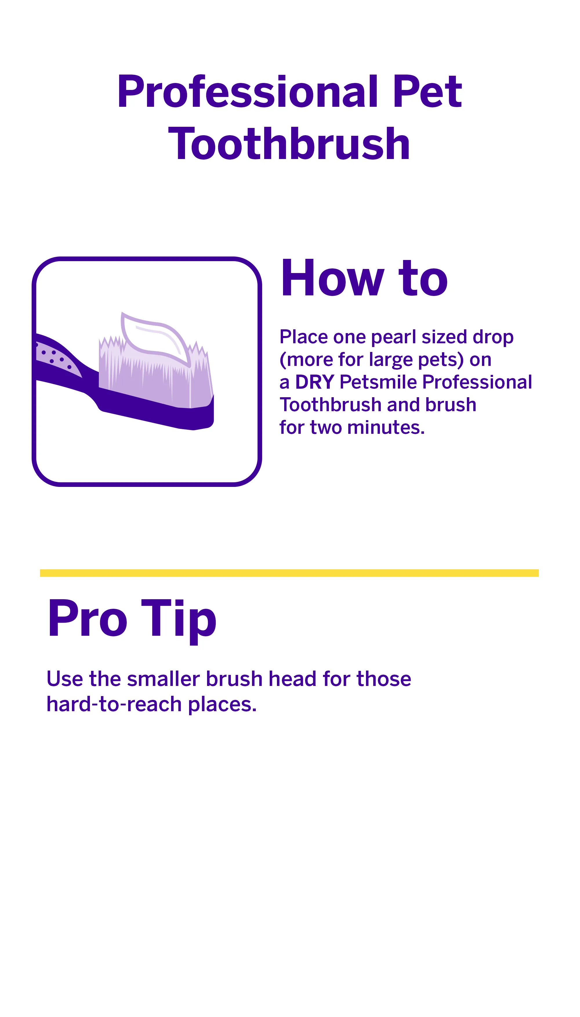 Professional Pet Toothbrush - Patented 45° Dual-Ended Brush Head