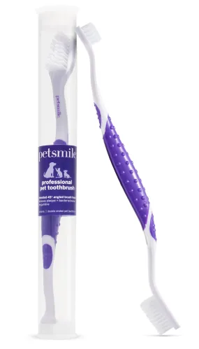 Professional Pet Toothbrush - Patented 45° Dual-Ended Brush Head