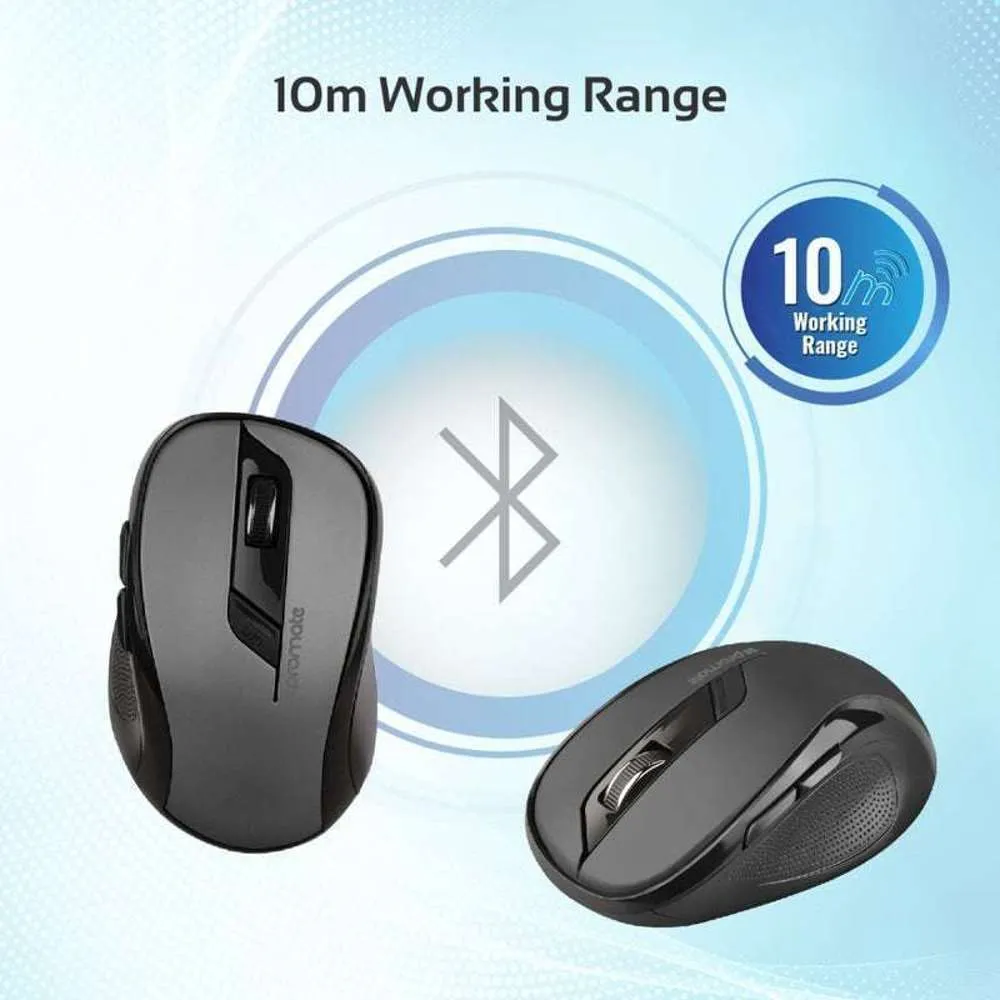 Promate Wireless Mouse Side Scroller Buttons Black