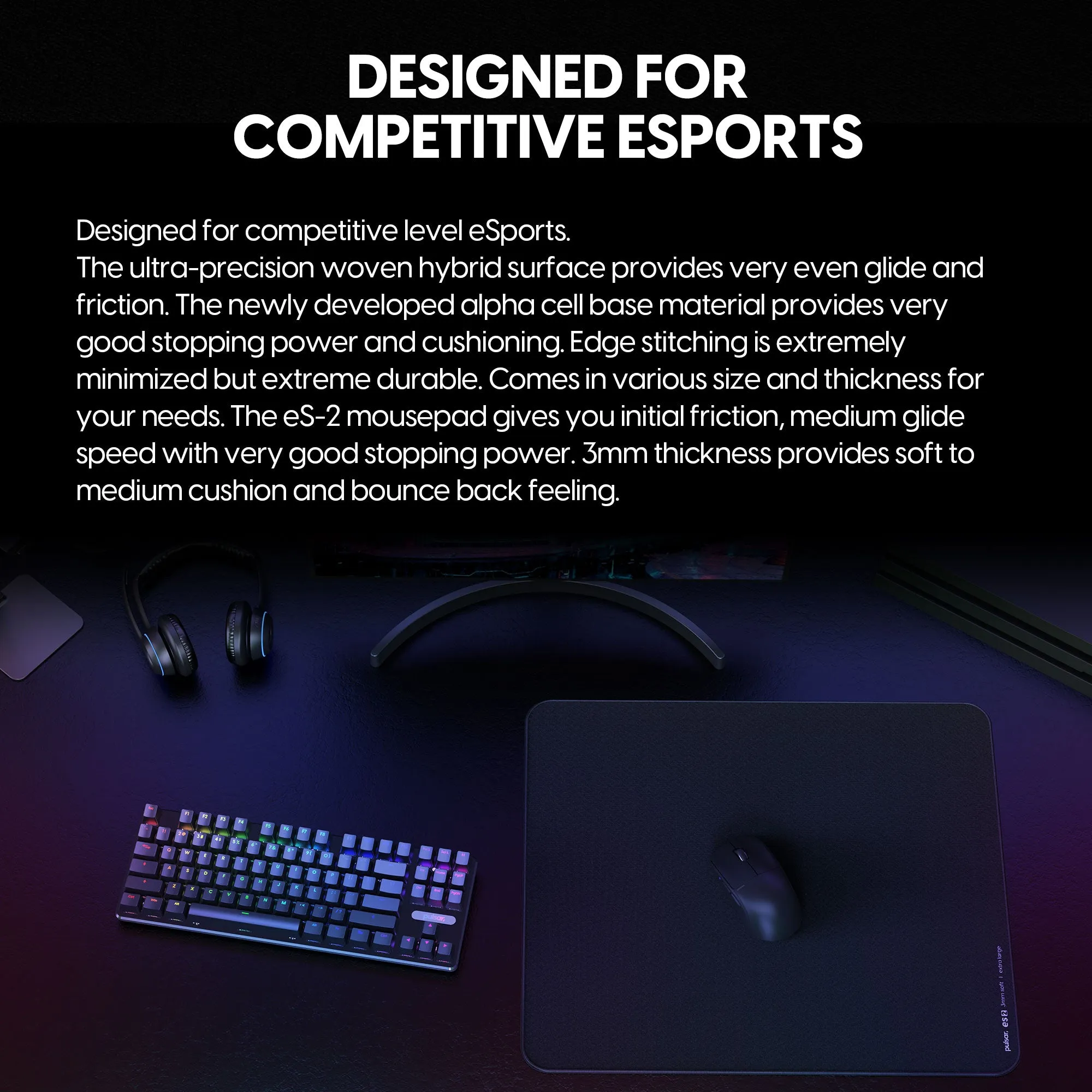 Pulsar ES2 eSports Mouse Pad - Black