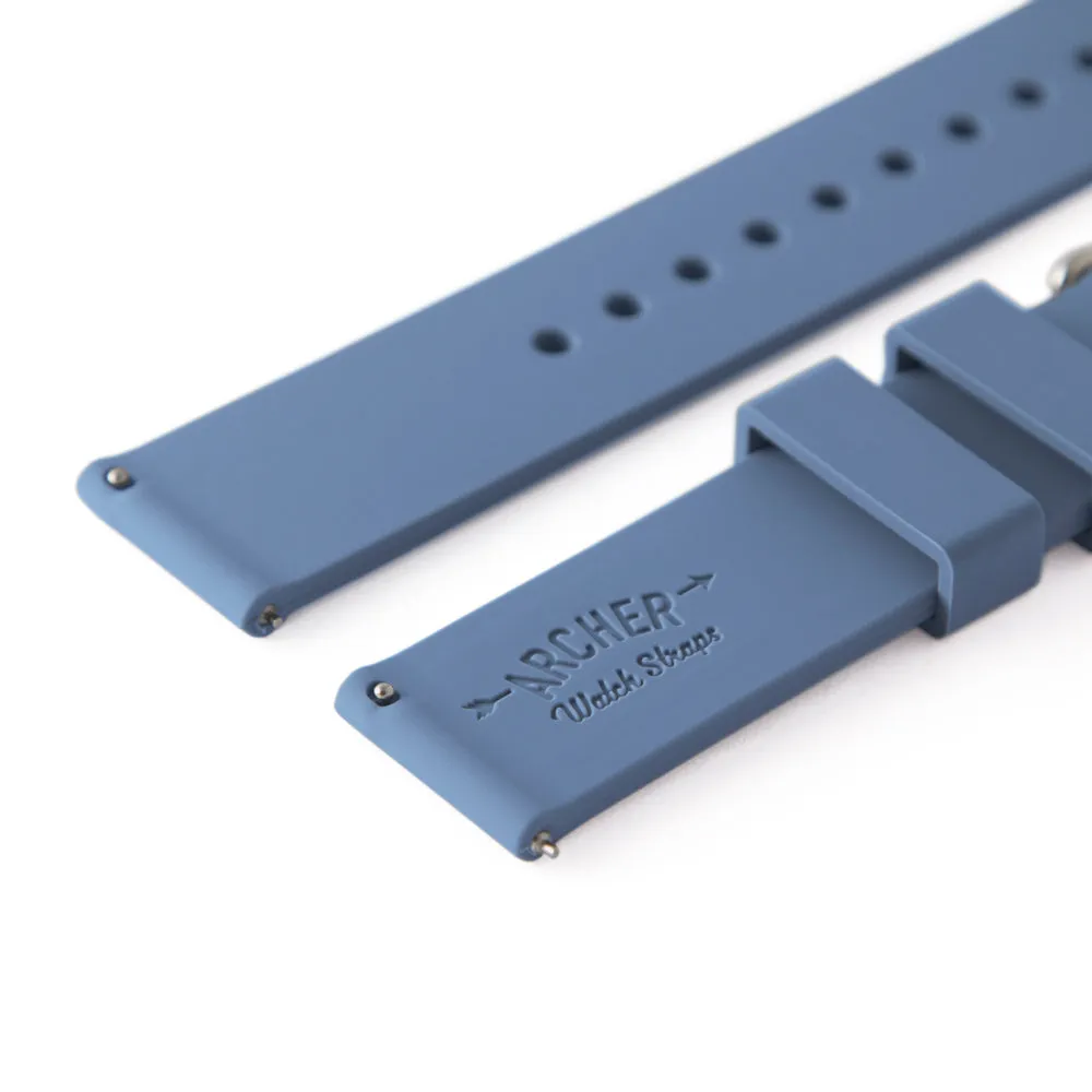 Quick Release Silicone Watch Band - Steel Blue