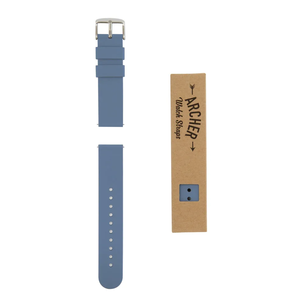 Quick Release Silicone Watch Band - Steel Blue