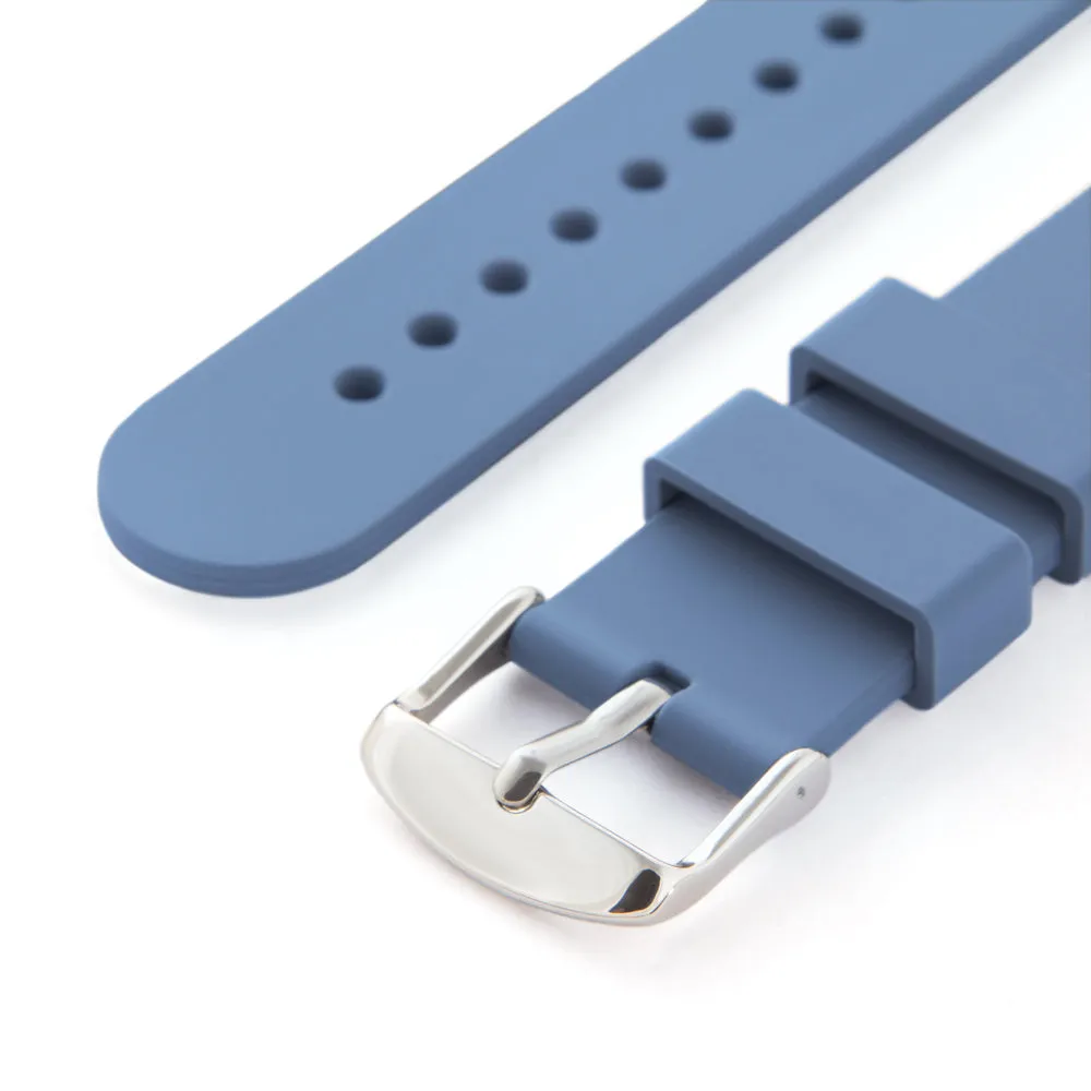 Quick Release Silicone Watch Band - Steel Blue