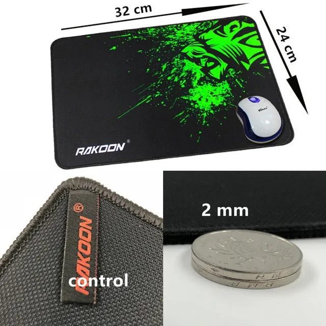 RAKOON Green Large Print Anti-slip Gaming Mousepad