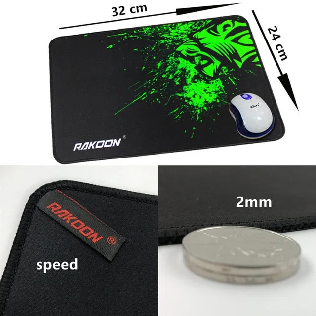 RAKOON Green Large Print Anti-slip Gaming Mousepad